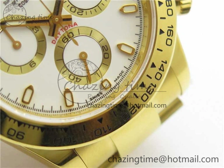 Daytona 116508 YG Noob 1:1 Best Edition 904L YG Case and Bracelet White Dial SA4130 V3