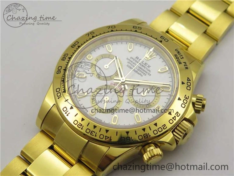 Daytona 116508 YG Noob 1:1 Best Edition 904L YG Case and Bracelet White Dial SA4130 V3