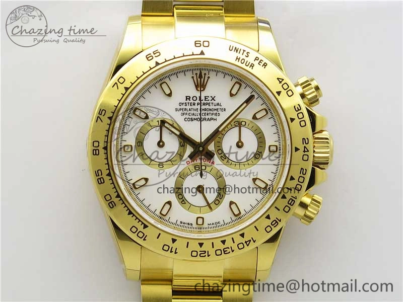 Daytona 116508 YG Noob 1:1 Best Edition 904L YG Case and Bracelet White Dial SA4130 V3