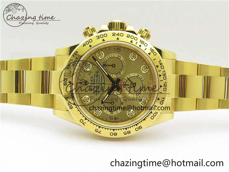Daytona 116508 YG Noob 1:1 Best Edition 904L YG Case and Bracelet YG Crystal Dial SA4130