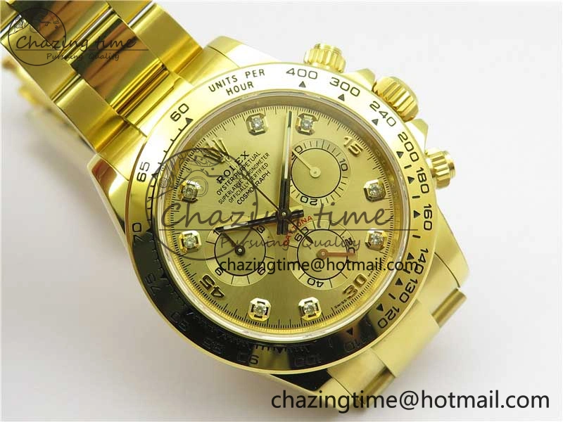 Daytona 116508 YG Noob 1:1 Best Edition 904L YG Case and Bracelet YG Crystal Dial SA4130