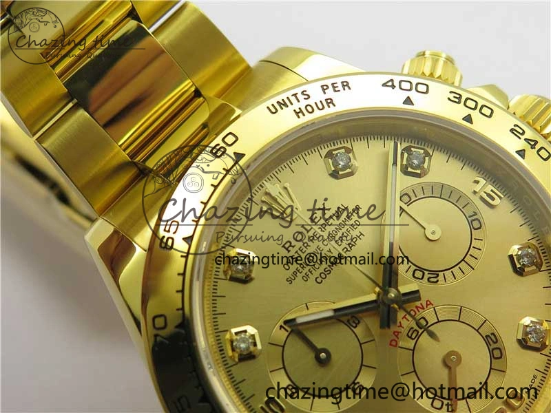 Daytona 116508 YG Noob 1:1 Best Edition 904L YG Case and Bracelet YG Crystal Dial SA4130