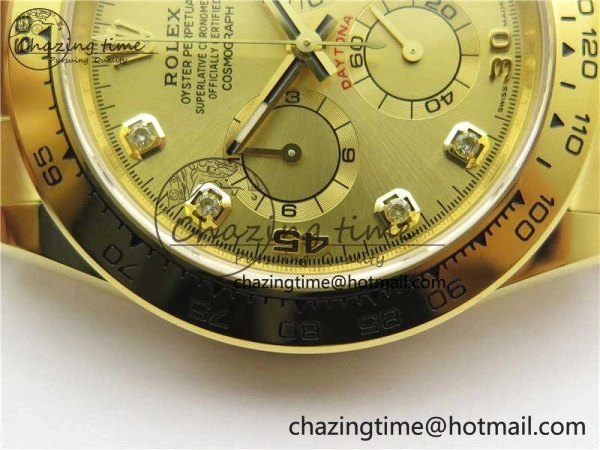 Daytona 116508 YG Noob 1:1 Best Edition 904L YG Case and Bracelet YG Crystal Dial SA4130