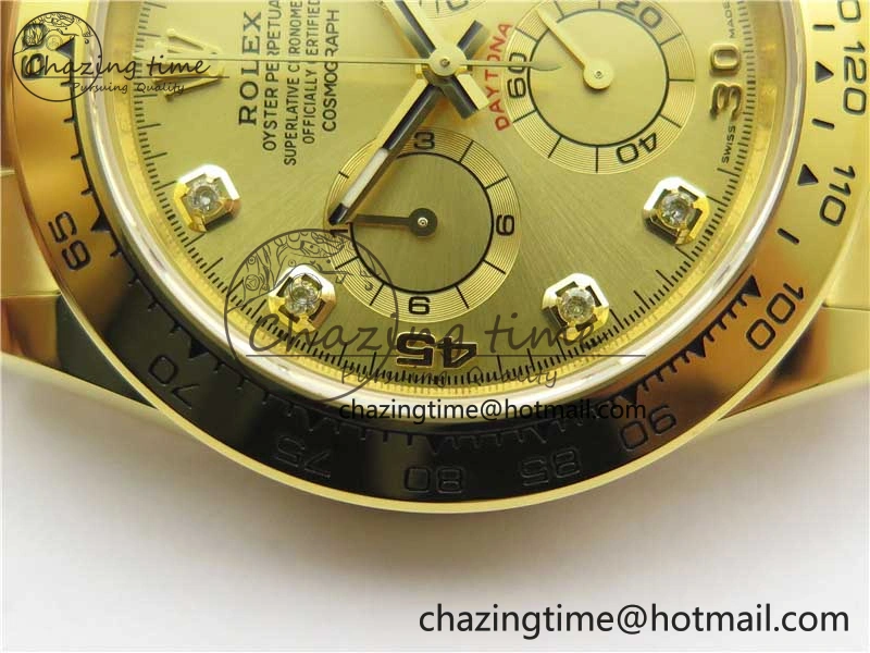 Daytona 116508 YG Noob 1:1 Best Edition 904L YG Case and Bracelet YG Crystal Dial SA4130