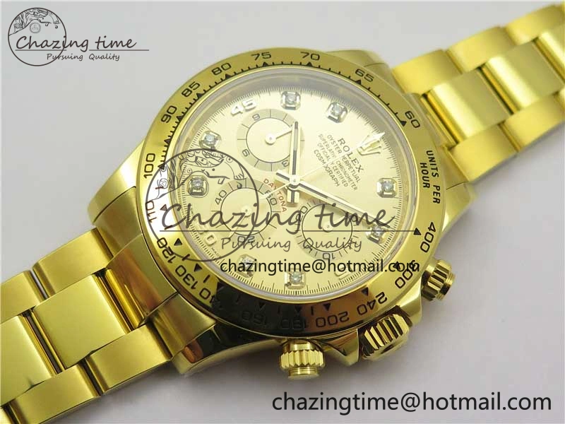 Daytona 116508 YG Noob 1:1 Best Edition 904L YG Case and Bracelet YG Crystal Dial SA4130