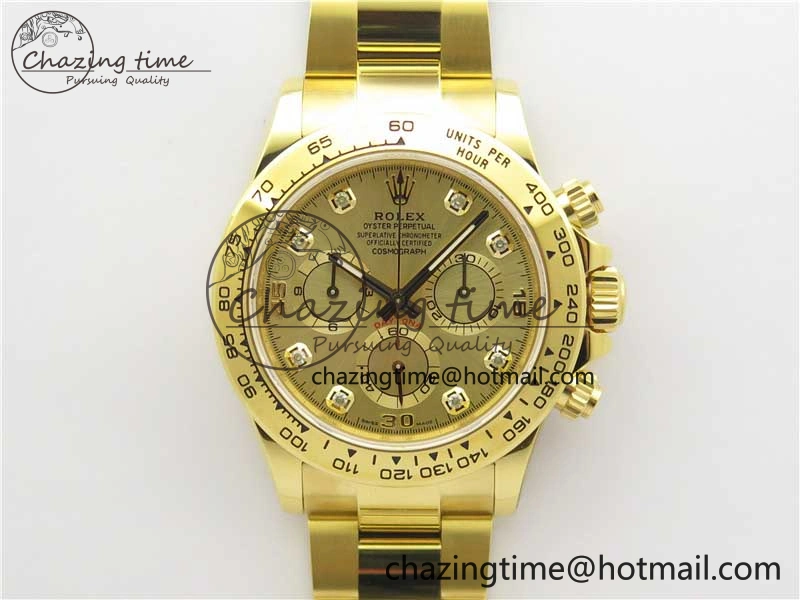 Daytona 116508 YG Noob 1:1 Best Edition 904L YG Case and Bracelet YG Crystal Dial SA4130