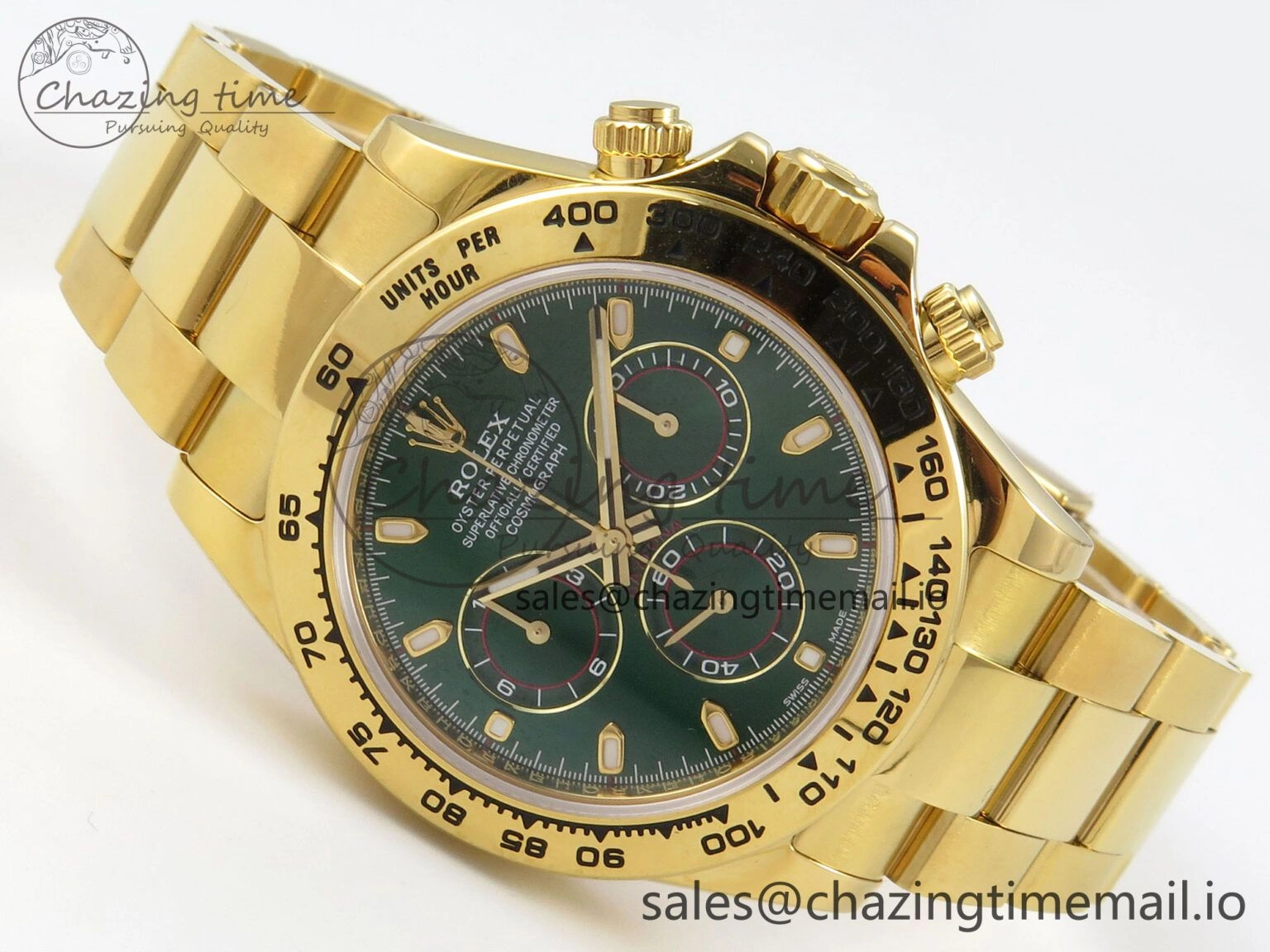 Daytona 116508 ZF 1:1 Best Edition Green Dial on YG Bracelet SH4130 (Gain Weight)