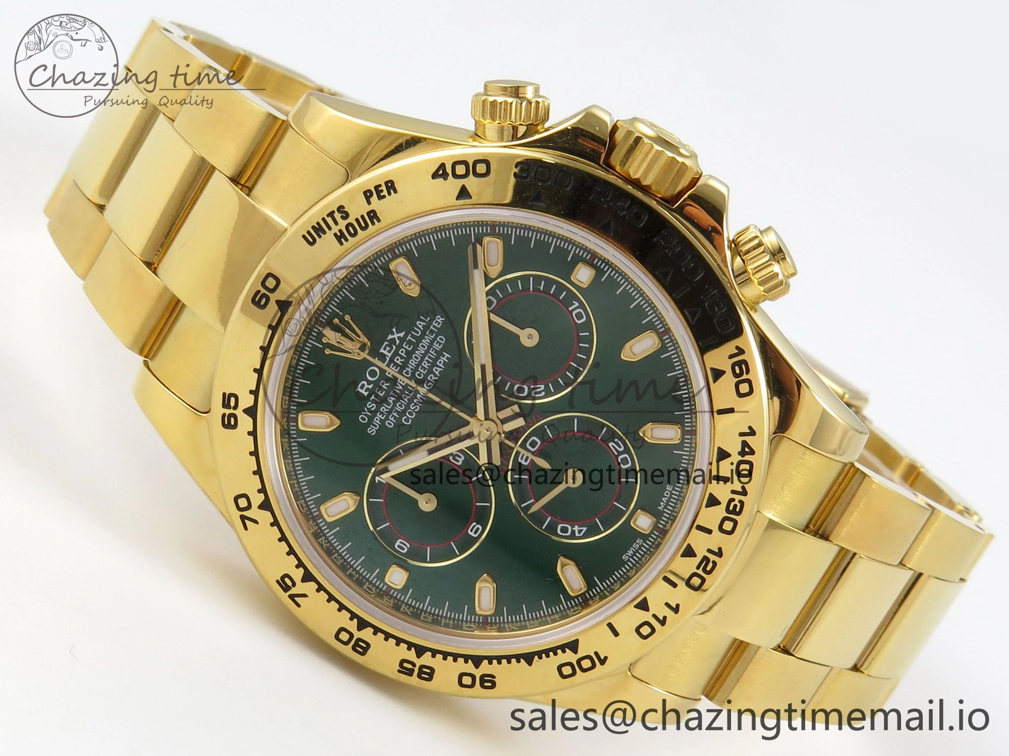 Daytona 116508 ZF 1:1 Best Edition Green Dial on YG Bracelet SH4130 (Gain Weight)