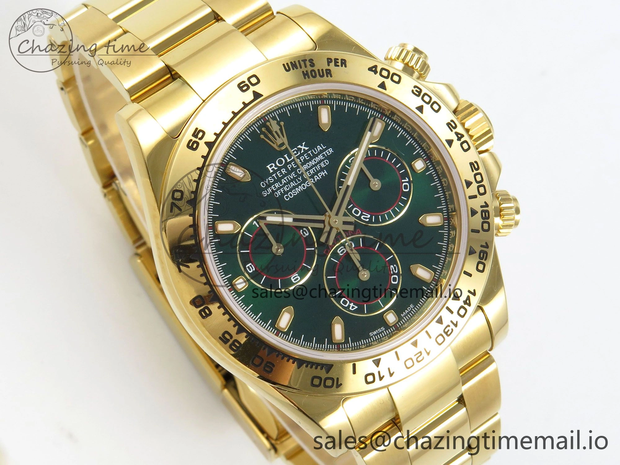 Daytona 116508 ZF 1:1 Best Edition Green Dial on YG Bracelet SH4130 (Gain Weight)