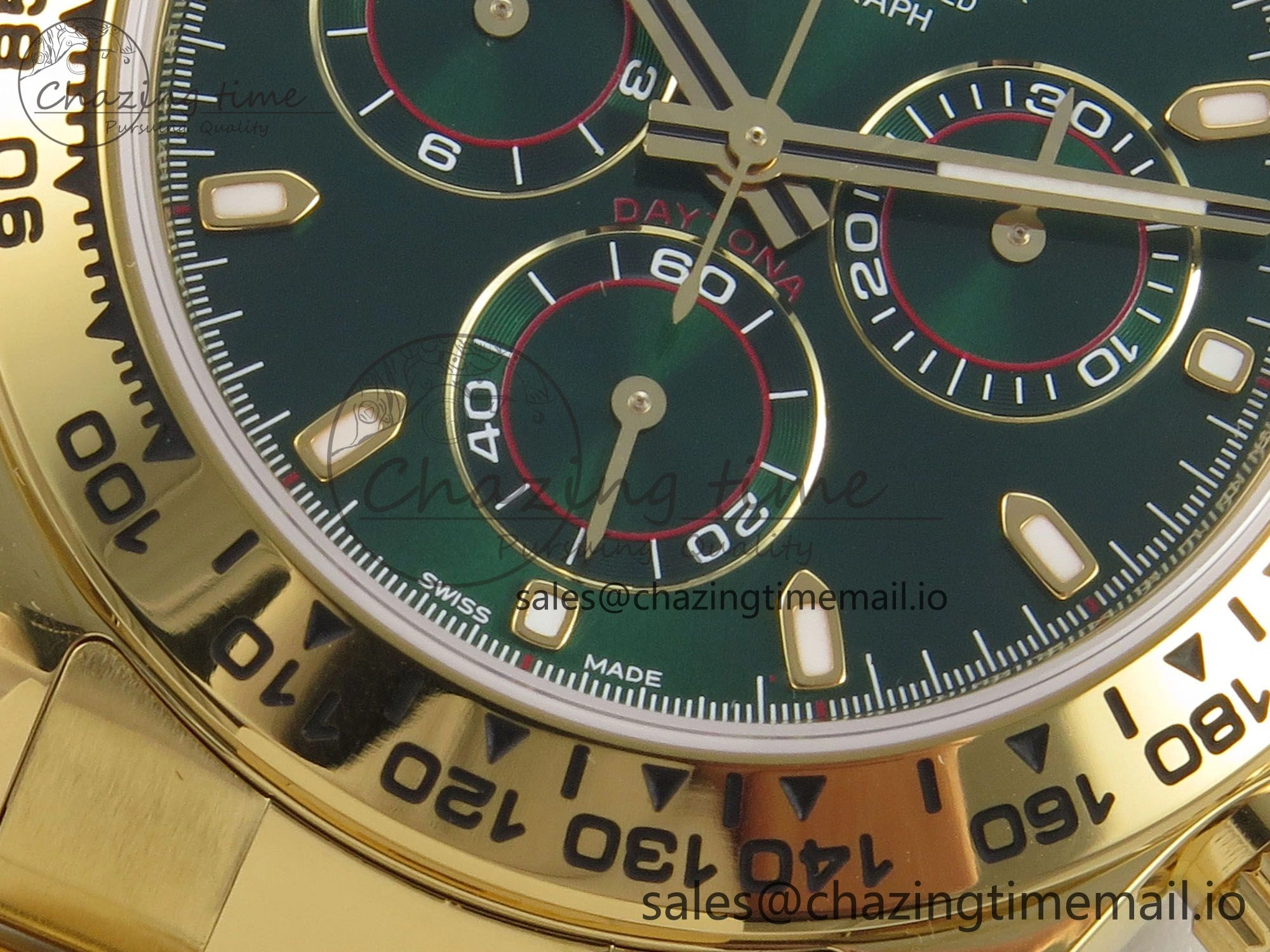 Daytona 116508 ZF 1:1 Best Edition Green Dial on YG Bracelet SH4130 (Gain Weight)