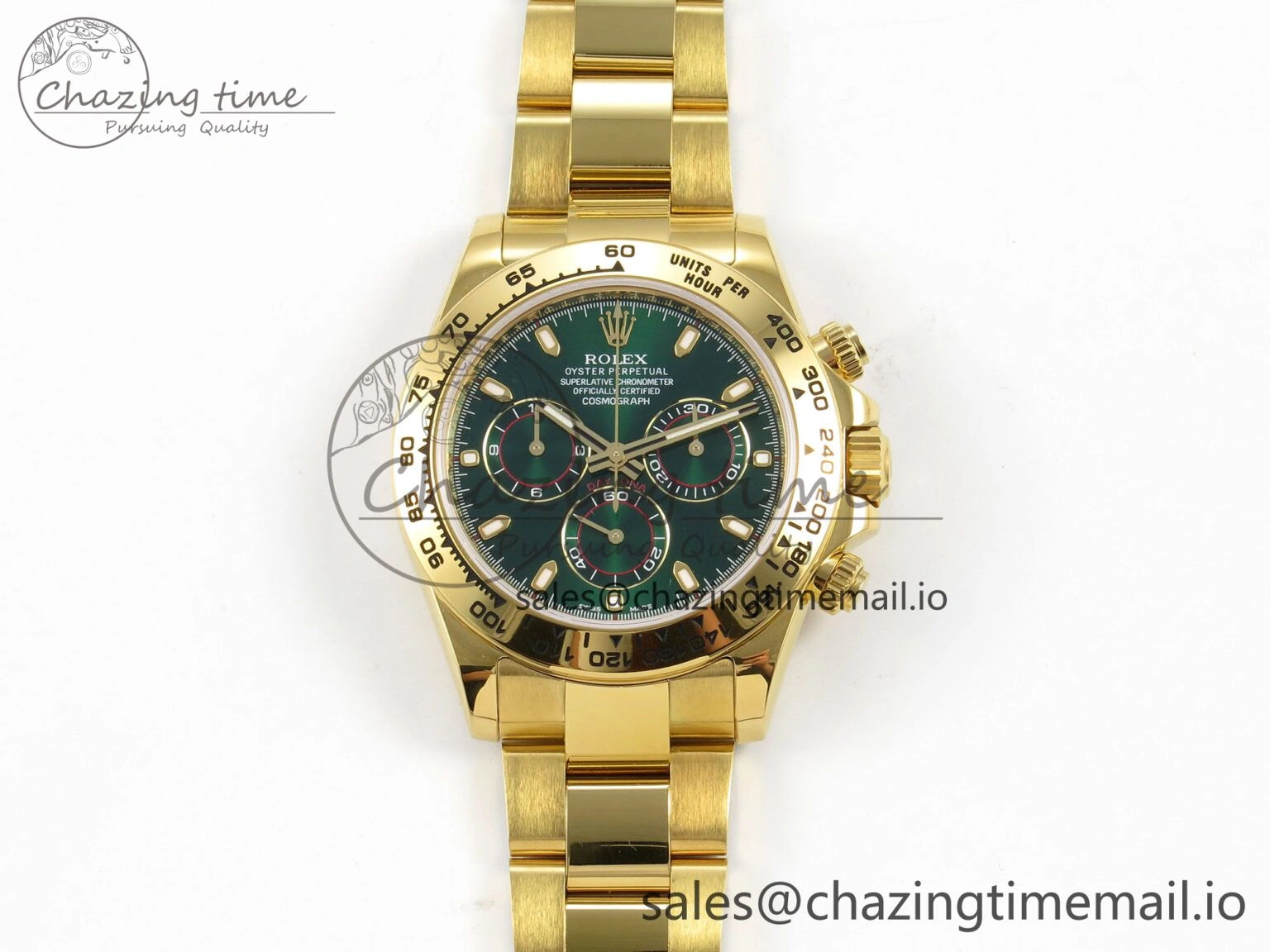 Daytona 116508 ZF 1:1 Best Edition Green Dial on YG Bracelet SH4130 (Gain Weight)