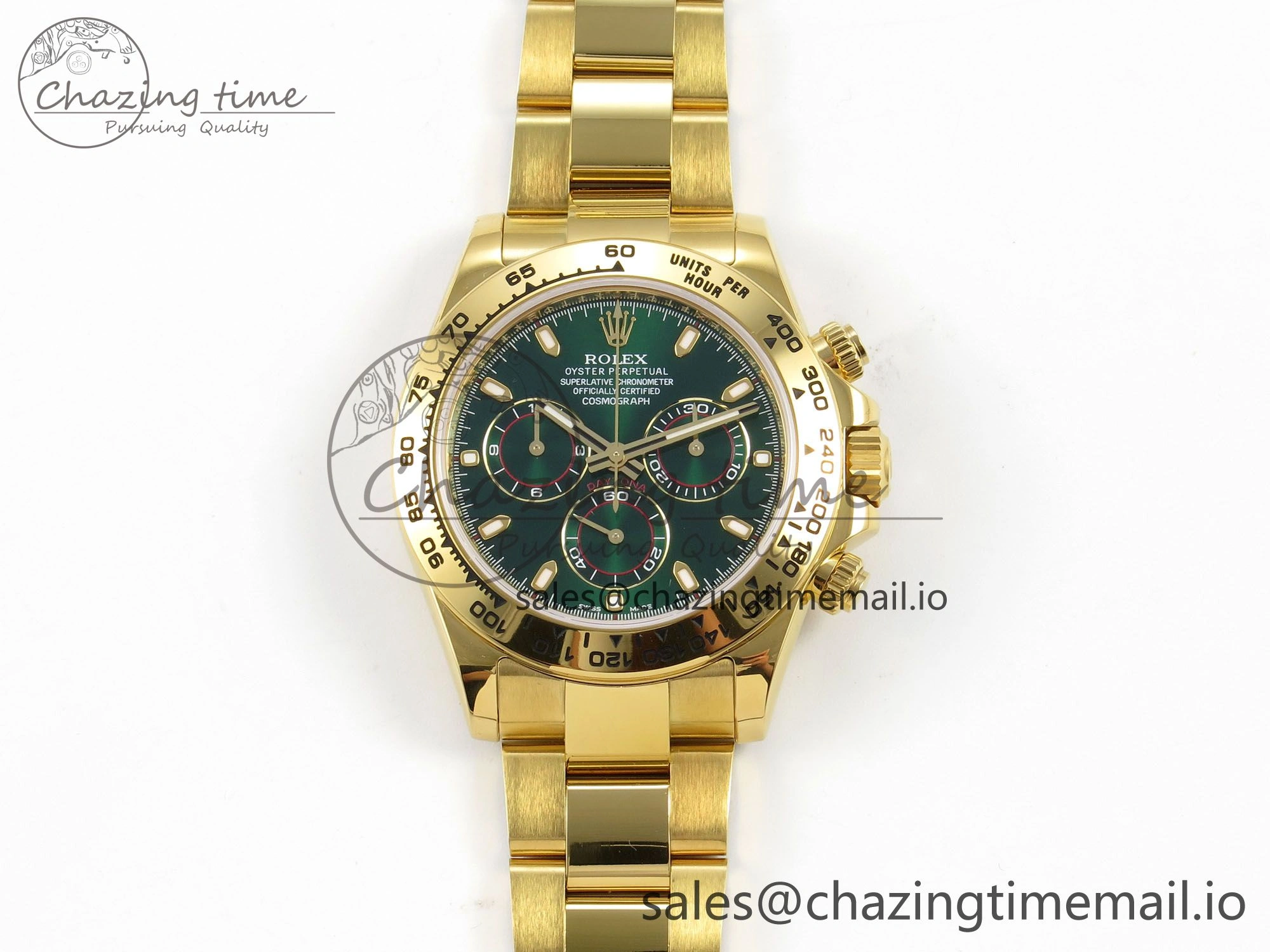 Daytona 116508 ZF 1:1 Best Edition Green Dial on YG Bracelet SH4130 (Gain Weight)