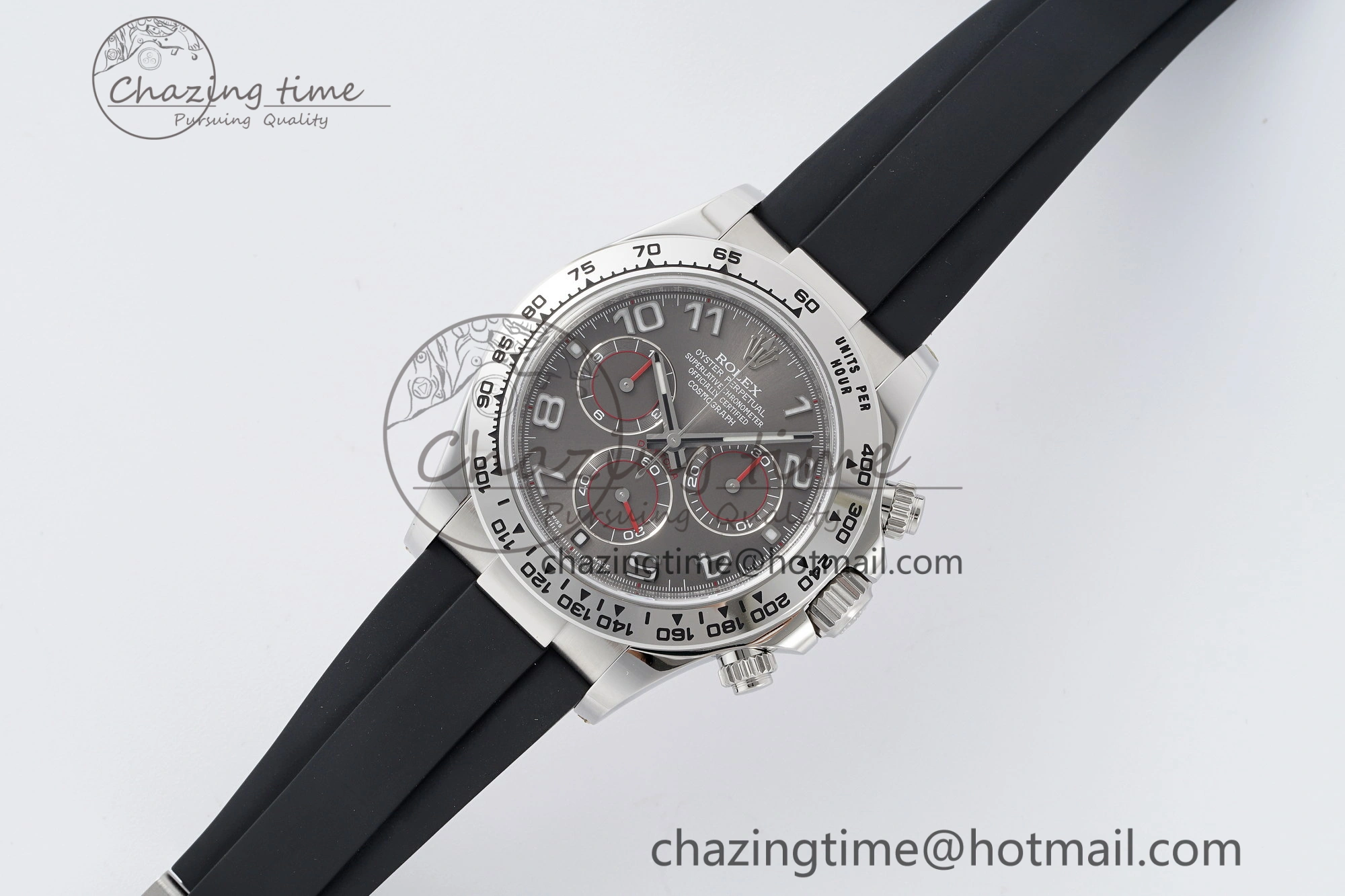 Daytona 116509 Clean 1:1 Best Edition 904L SS Case Gray Dial on Rubber Strap SA4130 V2