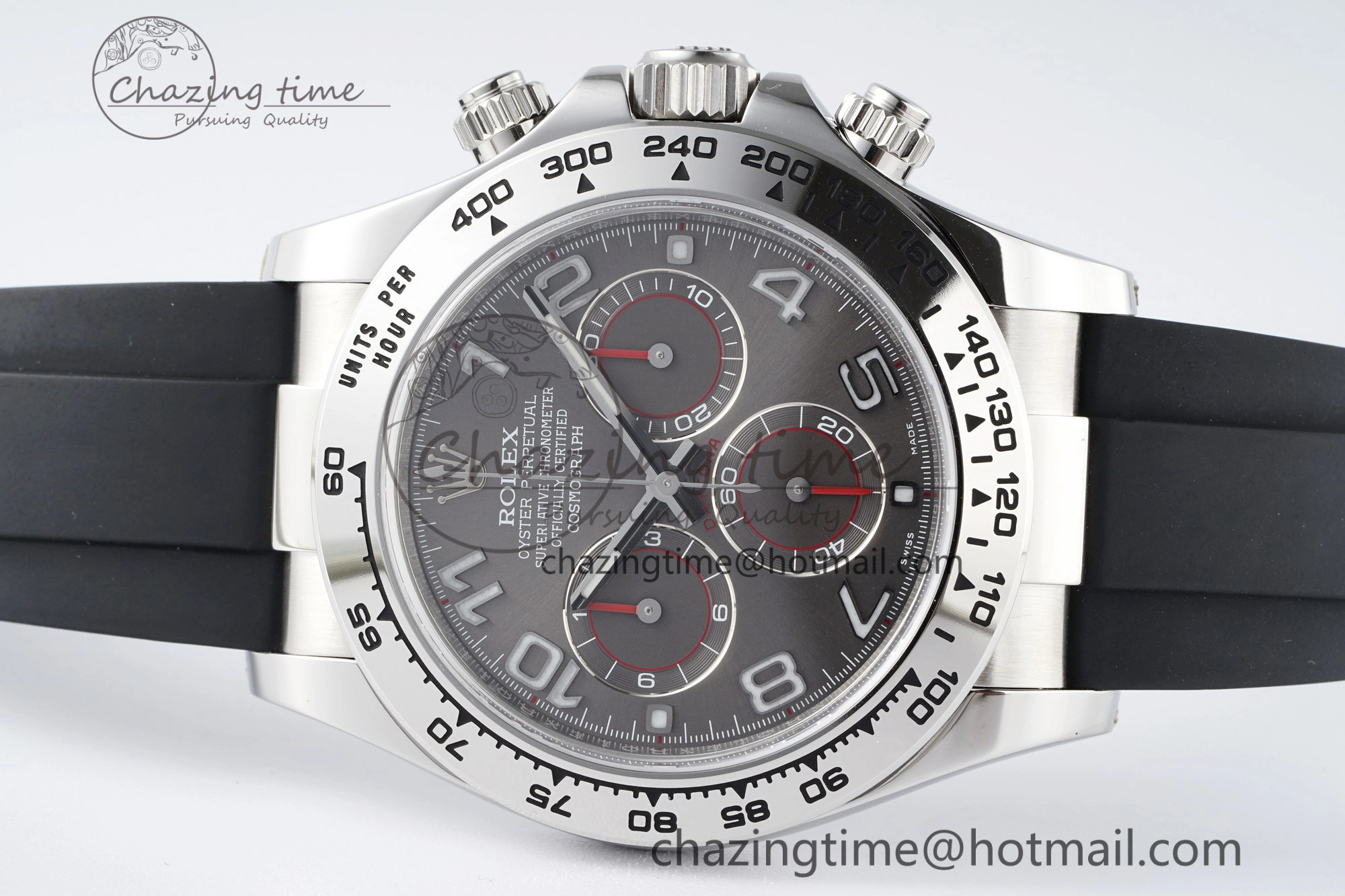 Daytona 116509 Clean 1:1 Best Edition 904L SS Case Gray Dial on Rubber Strap SA4130 V2