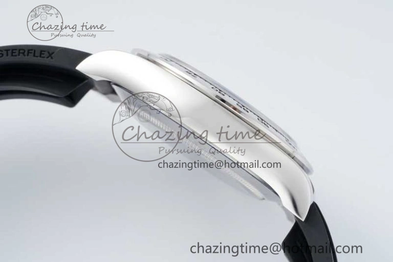 Daytona 116509 Clean 1:1 Best Edition 904L SS Case Silver Black Dial on Rubber Strap SA4130 V2