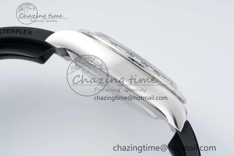 Daytona 116509 Clean 1:1 Best Edition 904L SS Case Silver Black Dial on Rubber Strap SA4130 V2