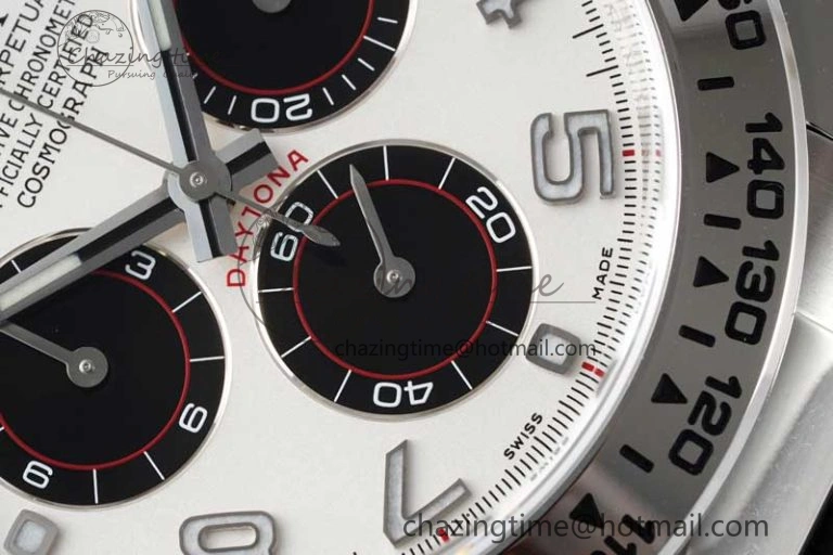 Daytona 116509 Clean 1:1 Best Edition 904L SS Case Silver Black Dial on Rubber Strap SA4130 V2