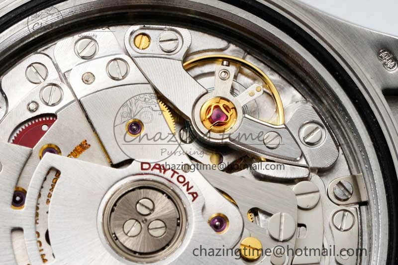 Daytona 116509 Clean 1:1 Best Edition 904L SS Case Silver Black Dial on Rubber Strap SA4130 V2