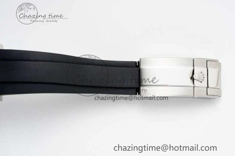 Daytona 116509 Clean 1:1 Best Edition 904L SS Case Silver Black Dial on Rubber Strap SA4130 V2