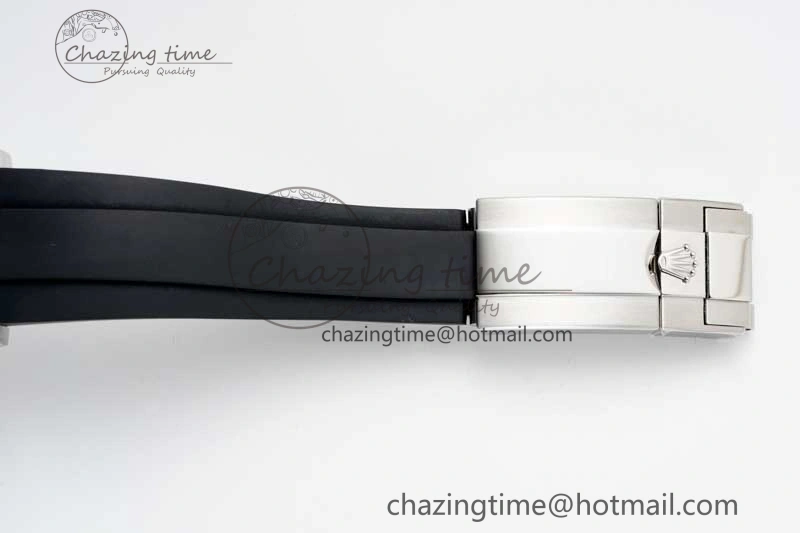 Daytona 116509 Clean 1:1 Best Edition 904L SS Case Silver Black Dial on Rubber Strap SA4130 V2