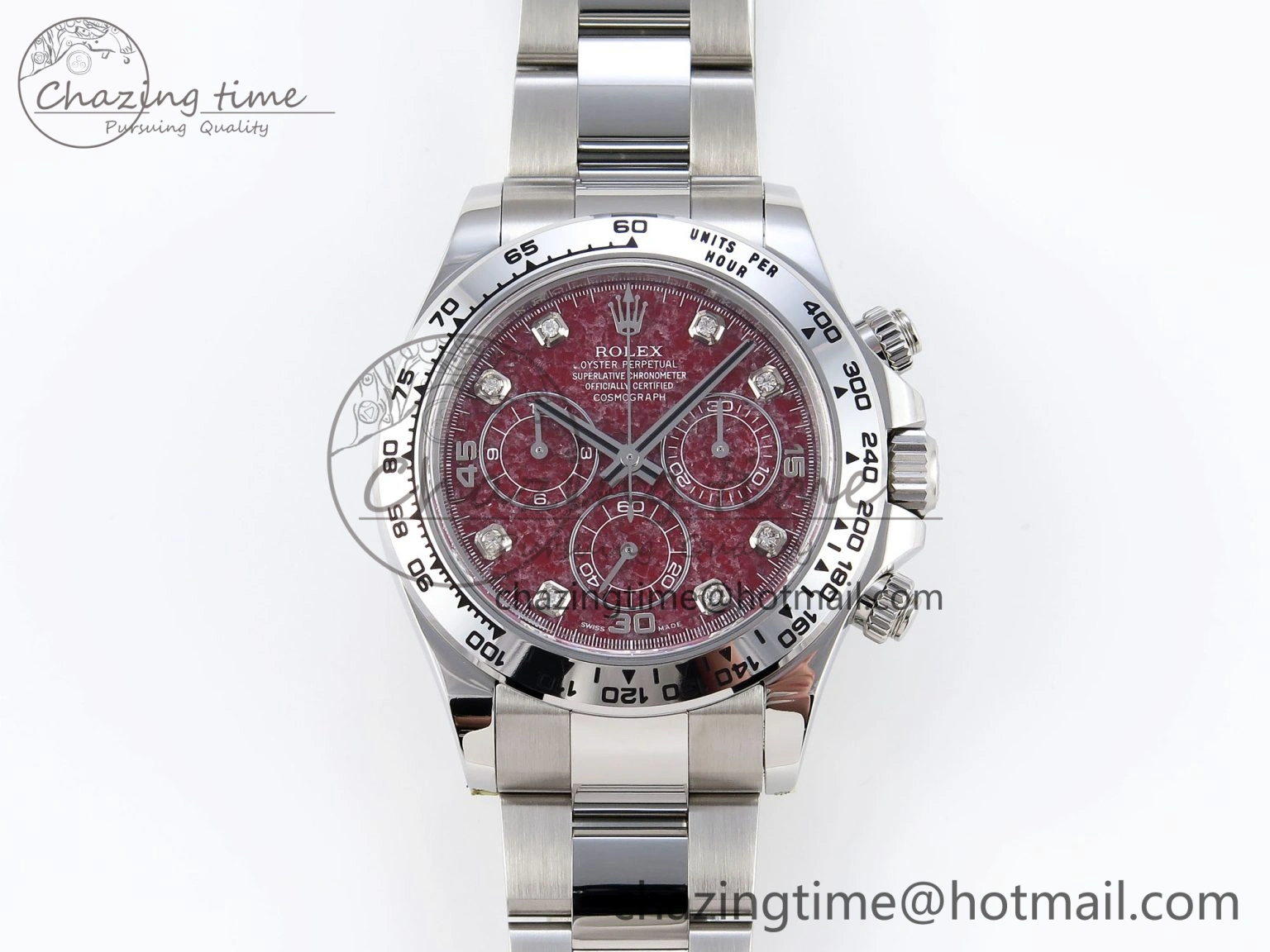 Daytona 116509 Clean 1:1 Best Edition 904L SS Case and Bracelet Red Sodalite Dial SA4130 V2