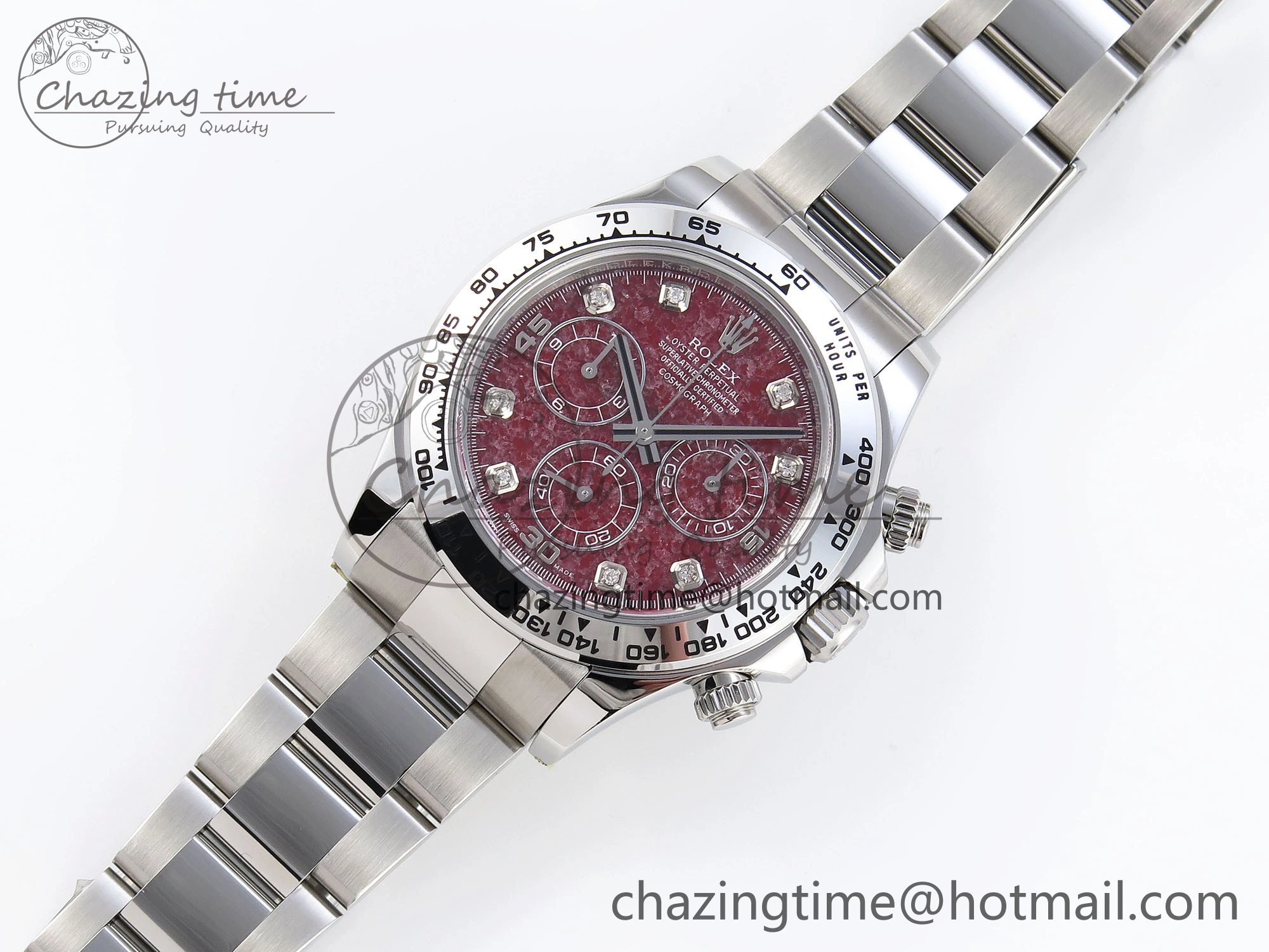 Daytona 116509 Clean 1:1 Best Edition 904L SS Case and Bracelet Red Sodalite Dial SA4130 V2