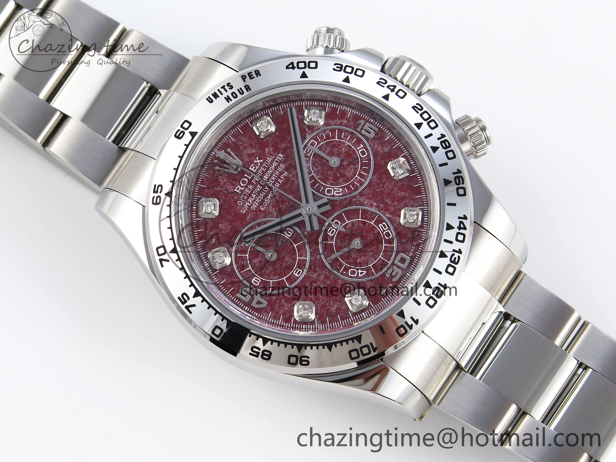 Daytona 116509 Clean 1:1 Best Edition 904L SS Case and Bracelet Red Sodalite Dial SA4130 V2