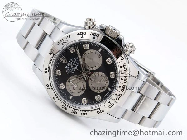Daytona 116509 QF 1:1 Best Edition Black White Diamonds Dial on SS Bracelet SH4130 V3 (Gain Weight)