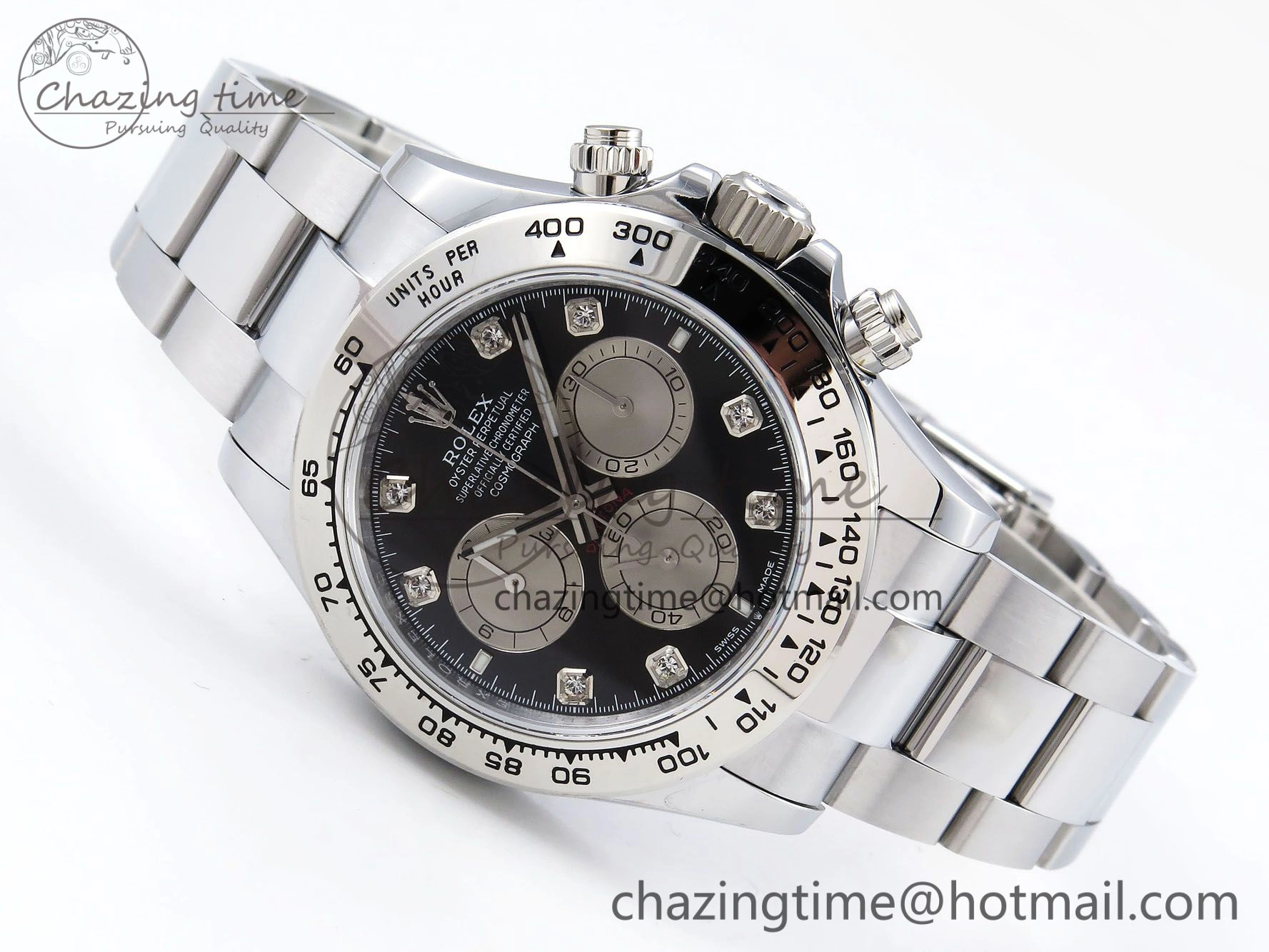 Daytona 116509 QF 1:1 Best Edition Black White Diamonds Dial on SS Bracelet SH4130 V3 (Gain Weight)