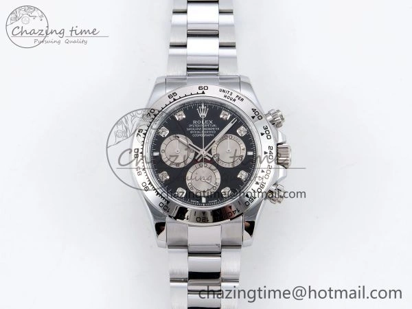 Daytona 116509 QF 1:1 Best Edition Black White Diamonds Dial on SS Bracelet SH4130 V3 (Gain Weight)