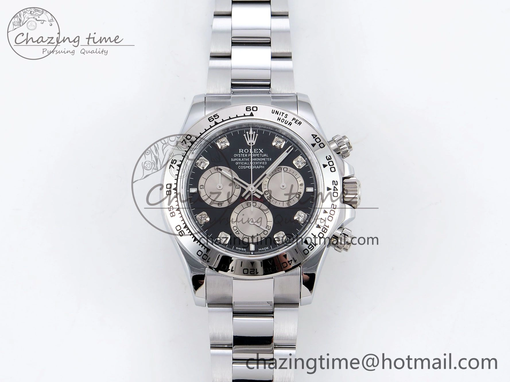 Daytona 116509 QF 1:1 Best Edition Black White Diamonds Dial on SS Bracelet SH4130 V3 (Gain Weight)
