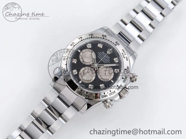 Daytona 116509 QF 1:1 Best Edition Black White Diamonds Dial on SS Bracelet SH4130 V3 (Gain Weight)