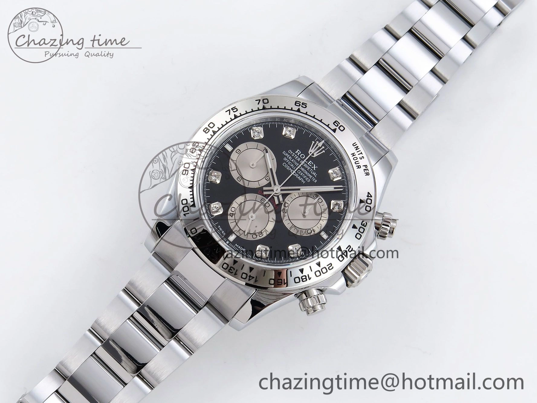 Daytona 116509 QF 1:1 Best Edition Black White Diamonds Dial on SS Bracelet SH4130 V3 (Gain Weight)