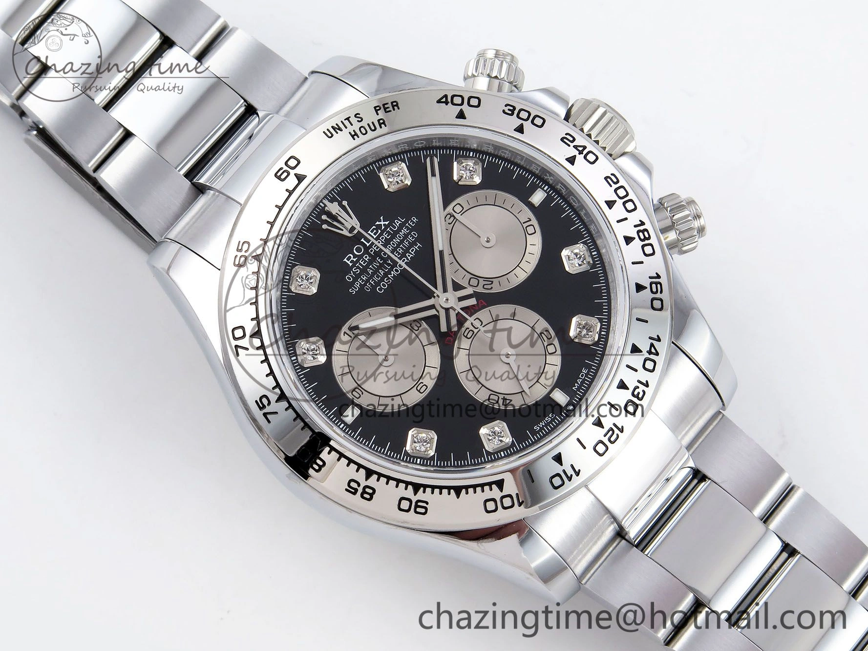 Daytona 116509 QF 1:1 Best Edition Black White Diamonds Dial on SS Bracelet SH4130 V3 (Gain Weight)