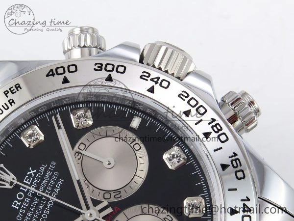 Daytona 116509 QF 1:1 Best Edition Black White Diamonds Dial on SS Bracelet SH4130 V3 (Gain Weight)