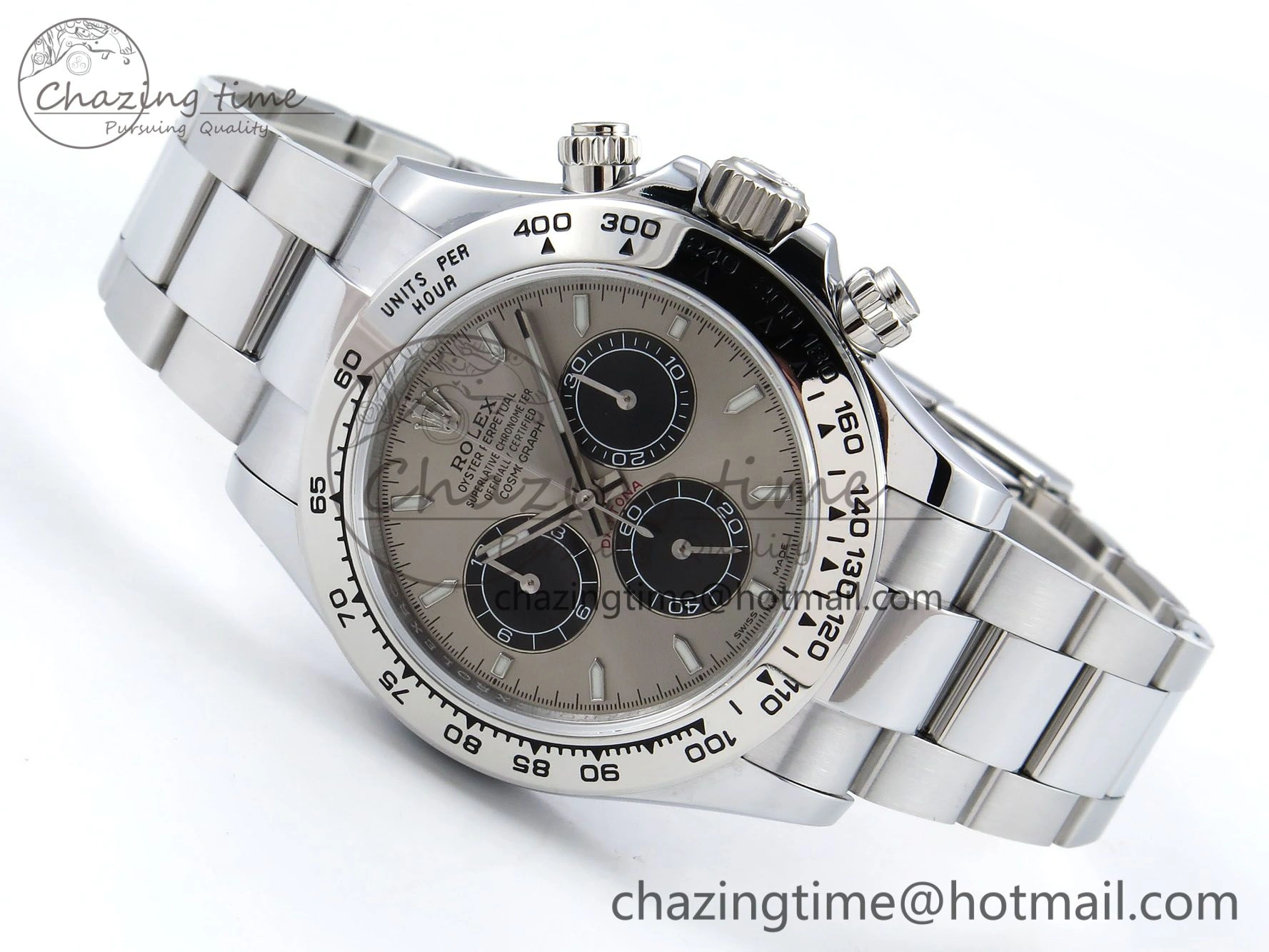 Daytona 116509 QF 1:1 Best Edition Gray Black Dial on SS Bracelet SH4130 V3 (Gain Weight)