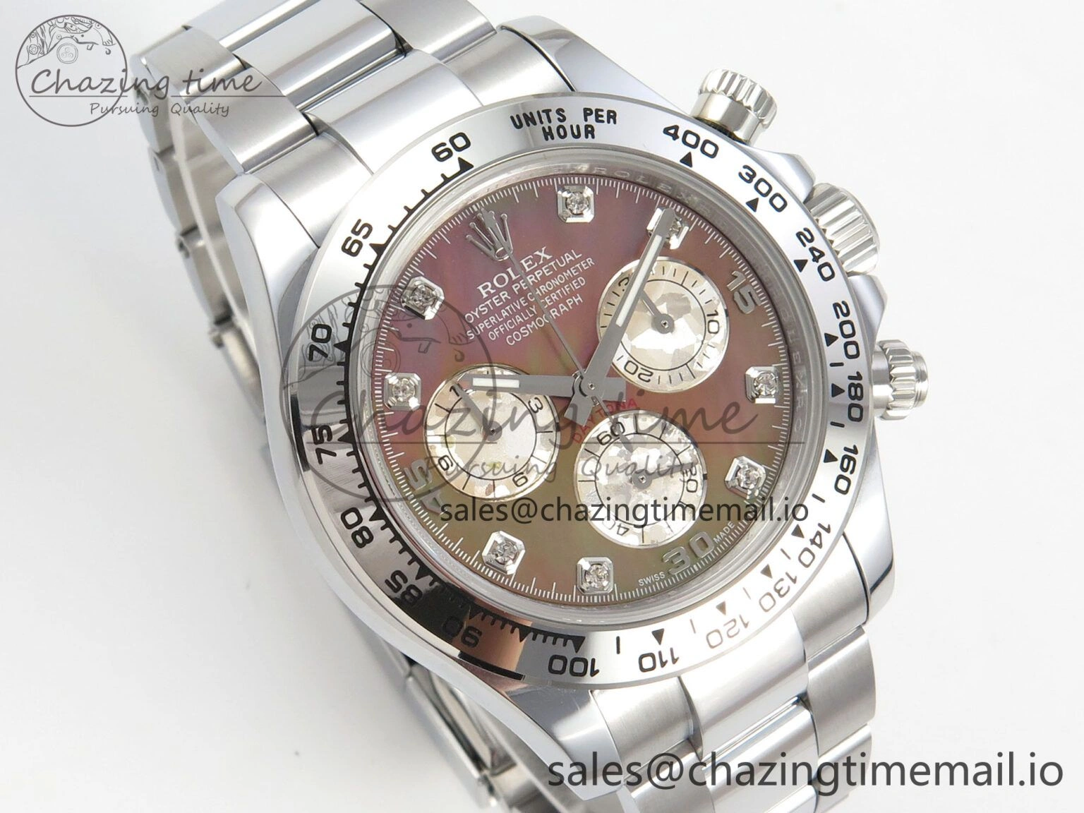 Daytona 116509 SS 3CF 1:1 Best Edition SS Bezel Brown MOP Diamonds Dial on SS Bracelet SH4130 V2(Mod Version)