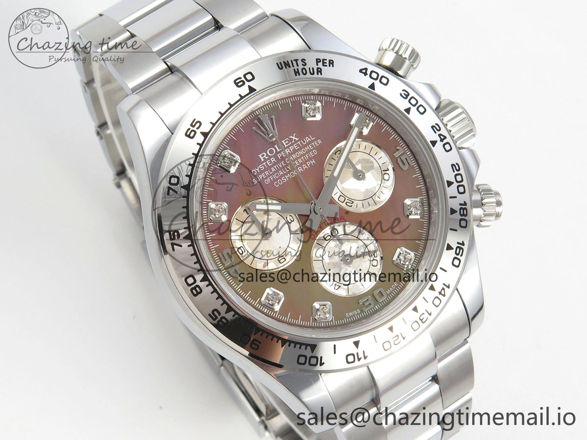 Daytona 116509 SS 3CF 1:1 Best Edition SS Bezel Brown MOP Diamonds Dial on SS Bracelet SH4130 V2(Mod Version)