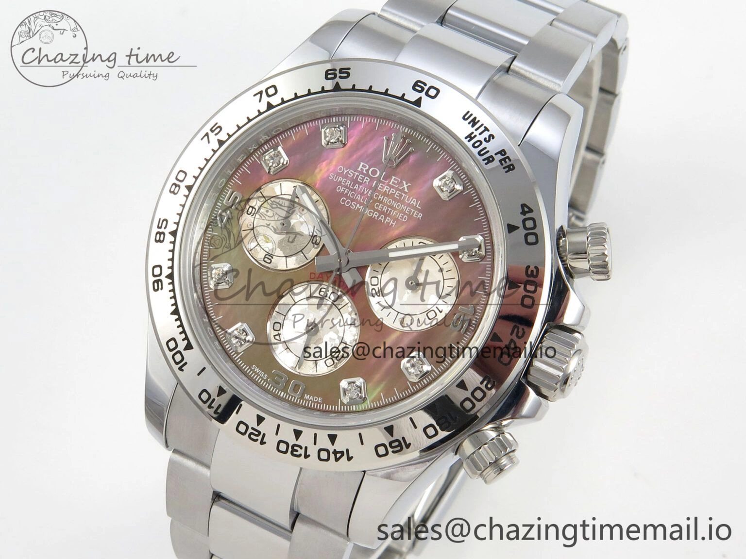 Daytona 116509 SS 3CF 1:1 Best Edition SS Bezel Brown MOP Diamonds Dial on SS Bracelet SH4130 V2(Mod Version)