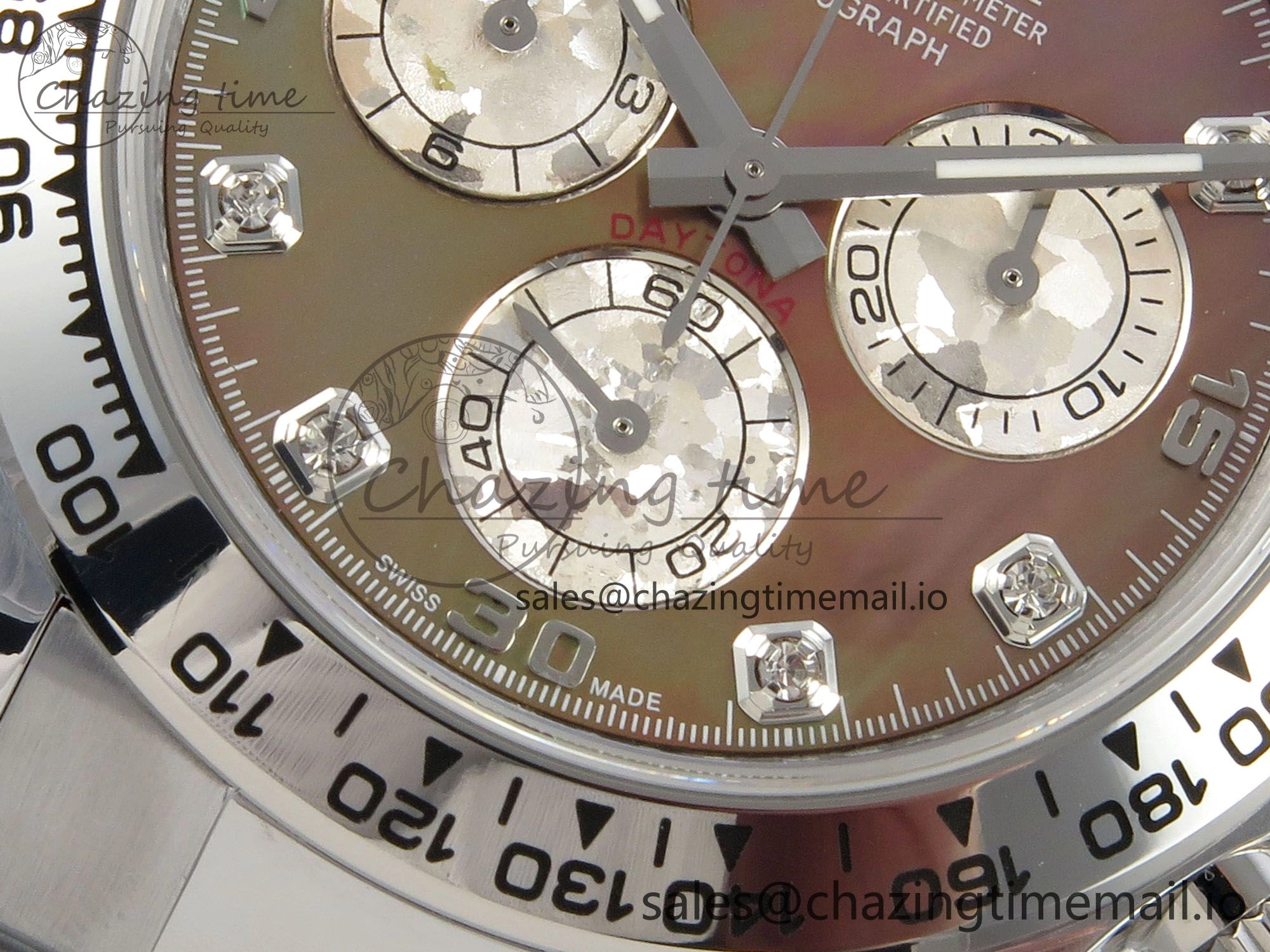 Daytona 116509 SS 3CF 1:1 Best Edition SS Bezel Brown MOP Diamonds Dial on SS Bracelet SH4130 V2(Mod Version)