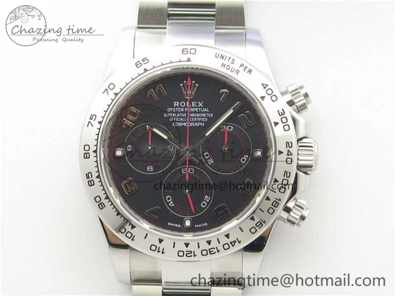 Daytona 116509 SS Noob 1:1 Best Edition 904L SS Case and Bracelet Black Dial SA4130 V3