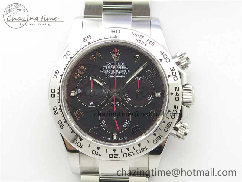 Daytona 116509 SS Noob 1:1 Best Edition 904L SS Case and Bracelet Black Dial SA4130 V3
