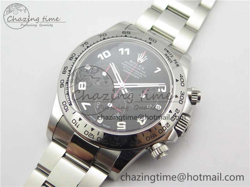 Daytona 116509 SS Noob 1:1 Best Edition 904L SS Case and Bracelet Black Dial SA4130 V3