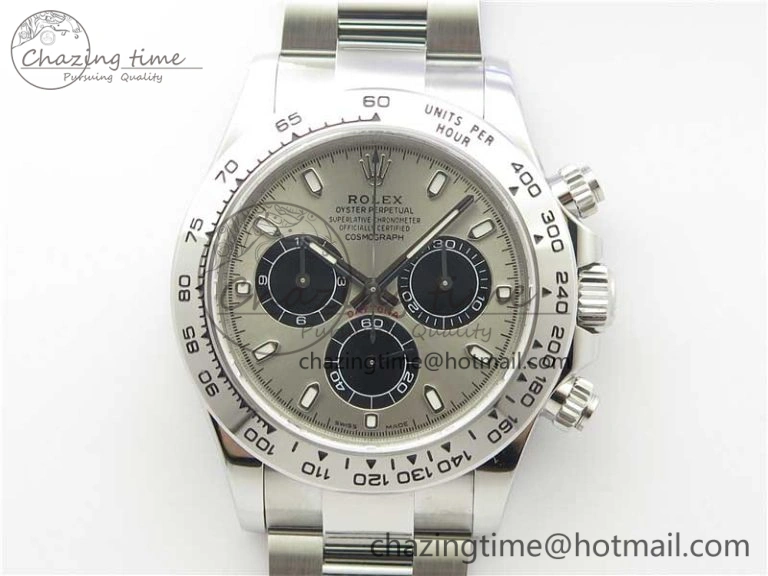 Daytona 116509 SS Noob 1:1 Best Edition 904L SS Case and Bracelet Gray Black Dial SA4130 V3