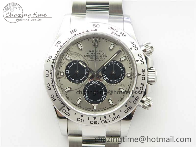 Daytona 116509 SS Noob 1:1 Best Edition 904L SS Case and Bracelet Gray Black Dial SA4130 V3