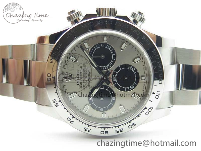 Daytona 116509 SS Noob 1:1 Best Edition 904L SS Case and Bracelet Gray Black Dial SA4130 V3
