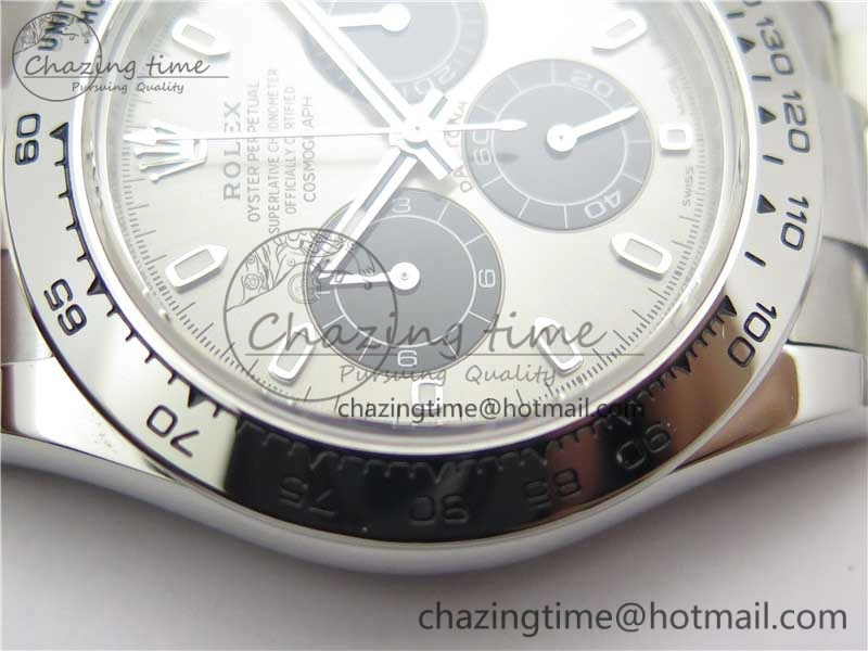 Daytona 116509 SS Noob 1:1 Best Edition 904L SS Case and Bracelet Gray Black Dial SA4130 V3