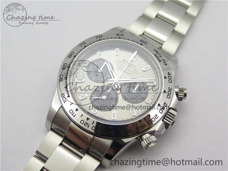 Daytona 116509 SS Noob 1:1 Best Edition 904L SS Case and Bracelet Gray Black Dial SA4130 V3