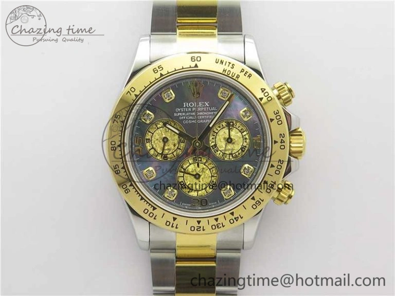 Daytona 116509 SS YG BLF Best Edition Gay MOP Dial on SS YG Bracelet A4130