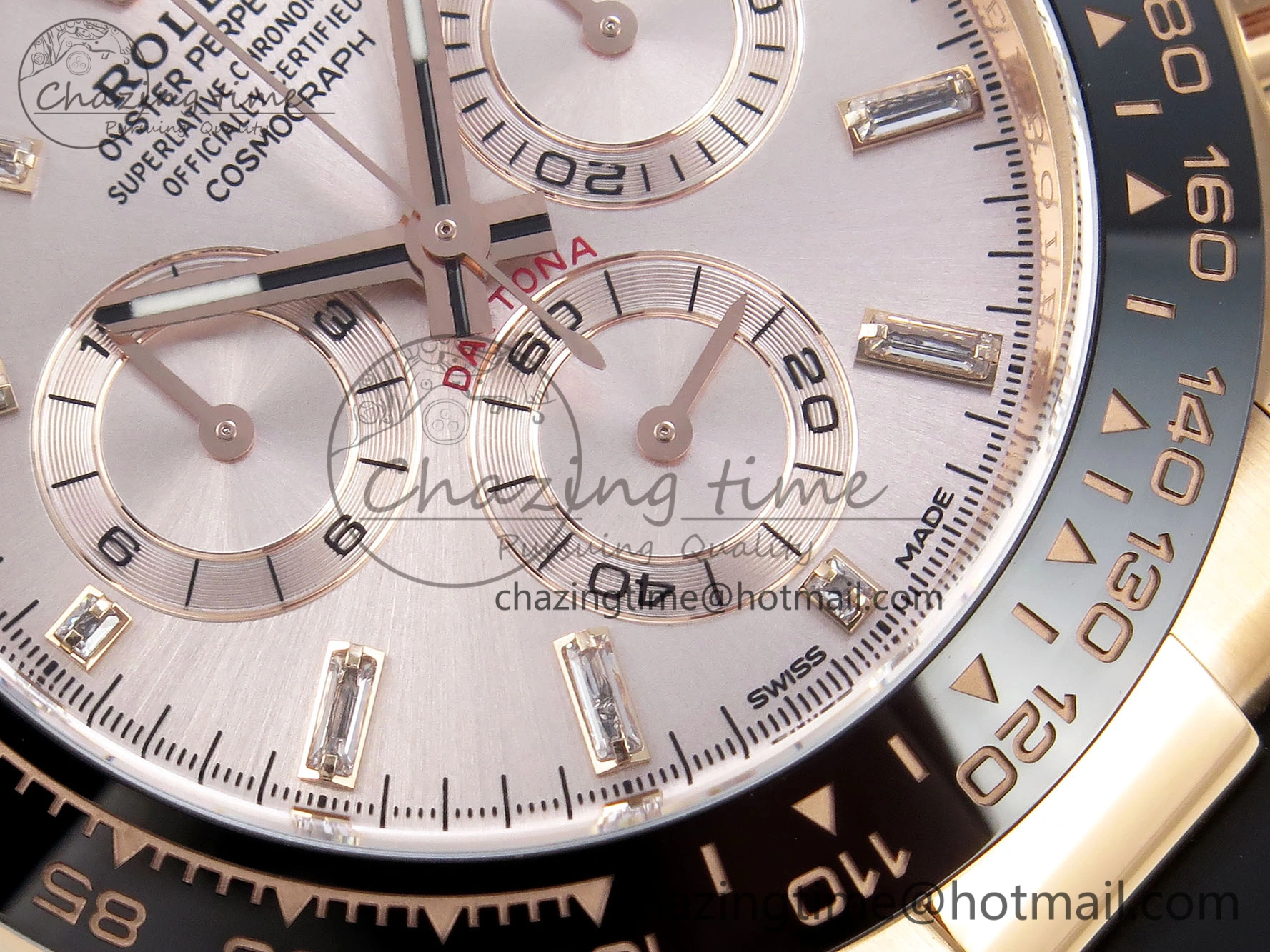 Daytona 116515 1:1 Best Edition Clean Factory Black Ceramic Bezel Champagne Diamond Markers Dial on Oysterflex Rubber Strap A4130